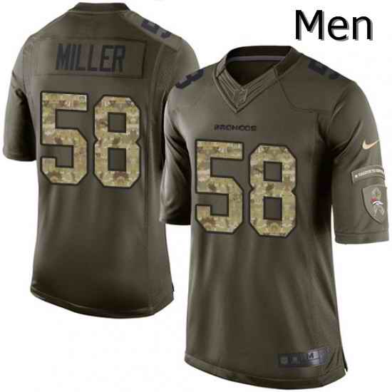 Men Nike Denver Broncos 58 Von Miller Elite Green Salute to Service NFL Jersey